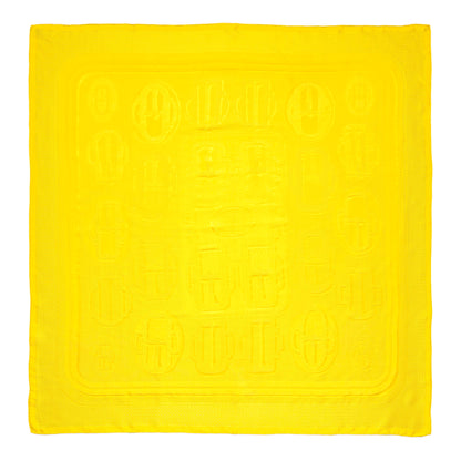 Exclusive Hermes Yellow Silk Bouclerie Moderne Scarf 90 — Side View
