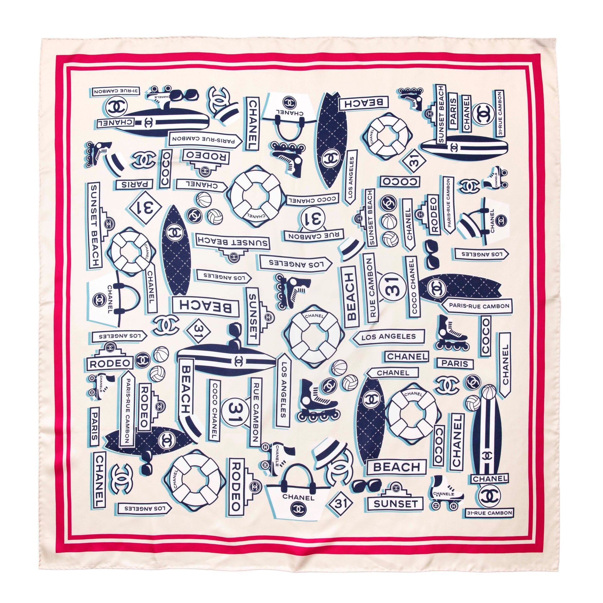 Exclusive Chanel Silk Square Scarf — Side View