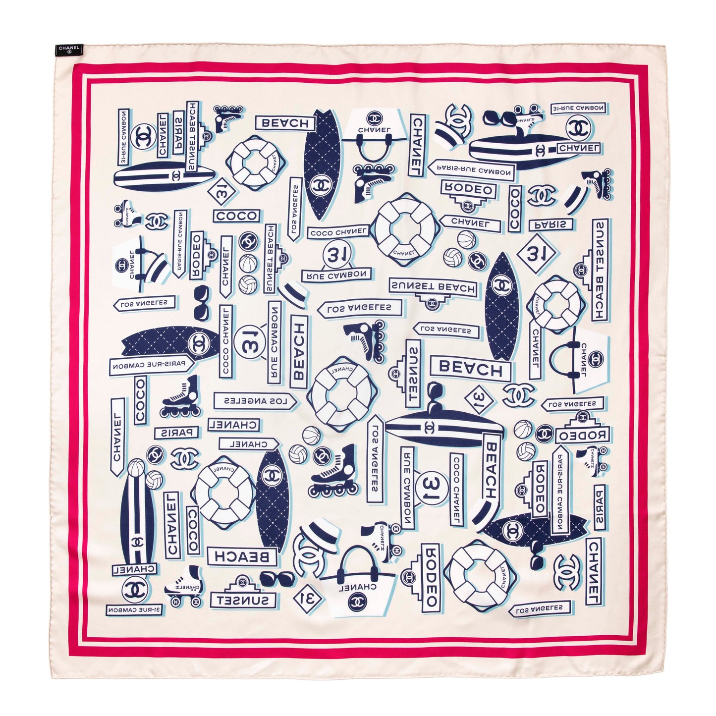 Exclusive Chanel Silk Square Scarf — Back View