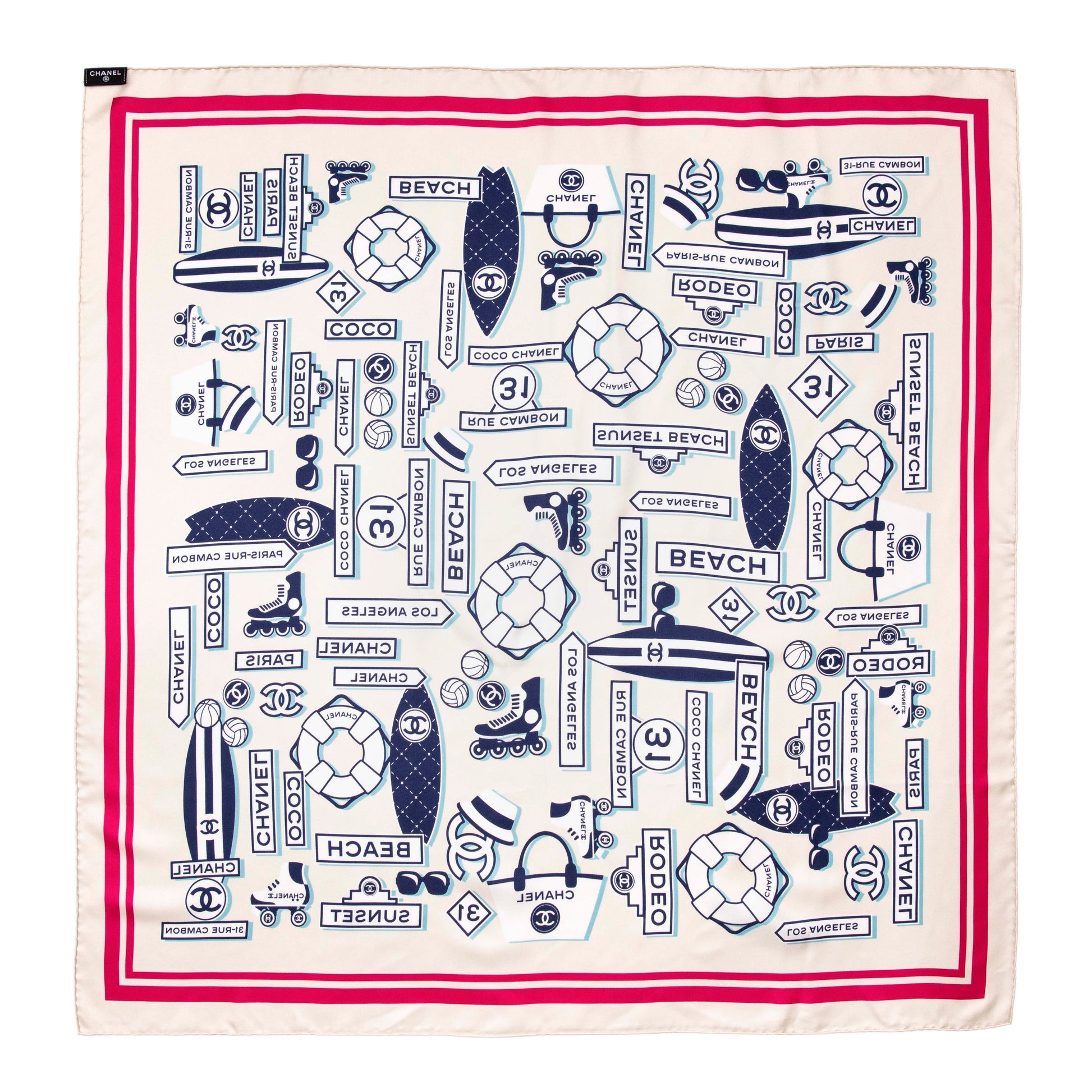 Exclusive Chanel Silk Square Scarf — Back View