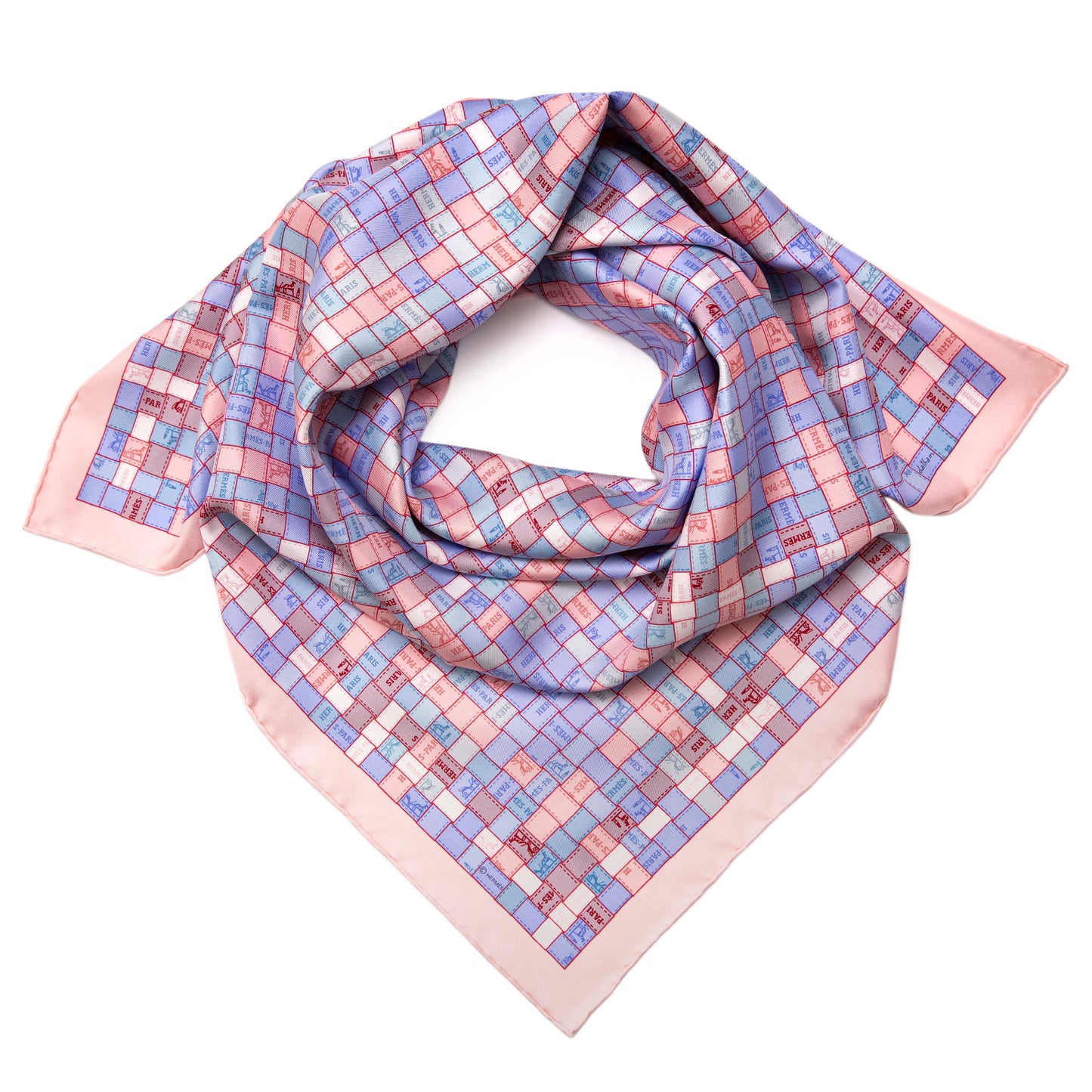 Exclusive Hermes Silk Bolduc au Carre Scarf 90 — Front View