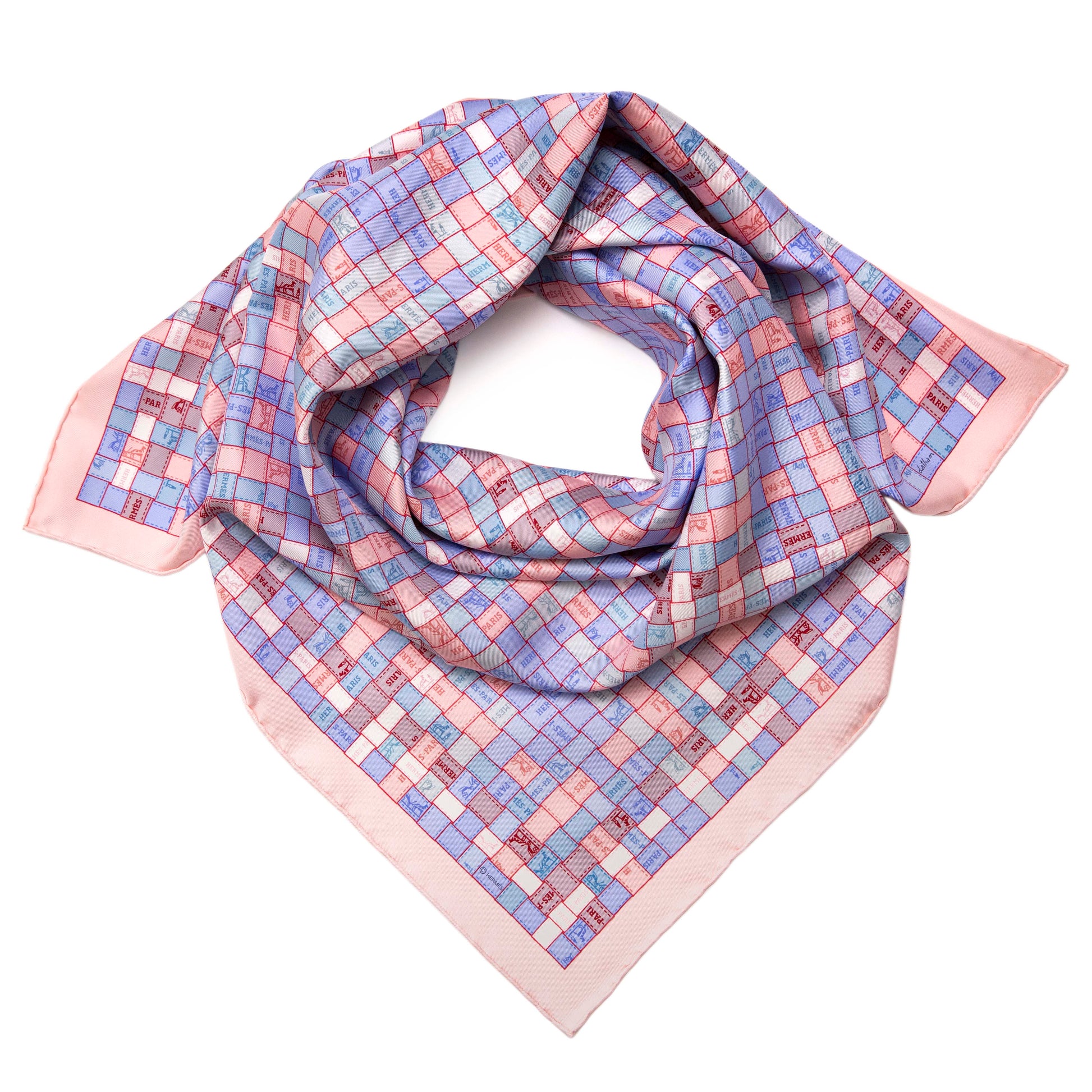 Exclusive Hermes Silk Bolduc au Carre Scarf 90 — Front View
