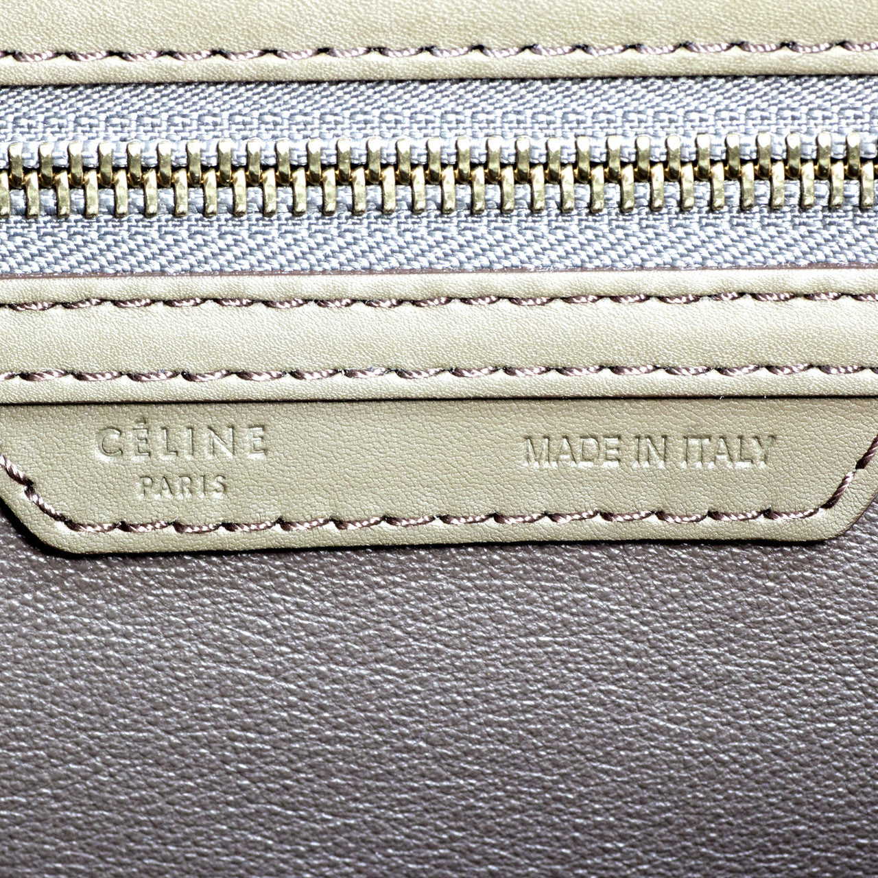 Exclusive Celine Tri Color Calf Hair & Leather Mini Luggage Tote — Top View