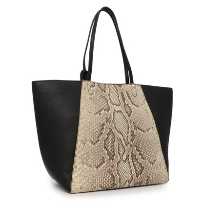Exclusive Louis Vuitton Black Calfskin Python Lockme Cabas — Side View