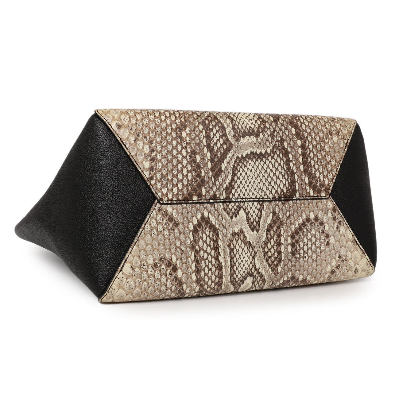 Exclusive Louis Vuitton Black Calfskin Python Lockme Cabas — Back View