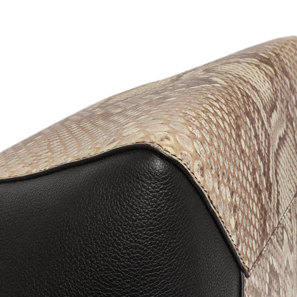 Exclusive Louis Vuitton Black Calfskin Python Lockme Cabas — Top View