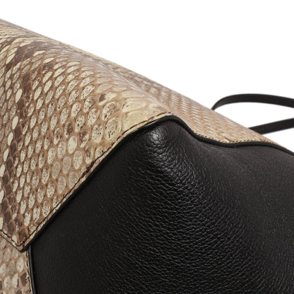 Exclusive Louis Vuitton Black Calfskin Python Lockme Cabas — Detail View