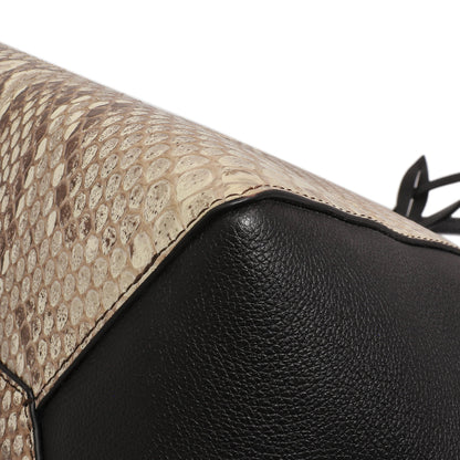 Exclusive Louis Vuitton Black Calfskin Python Lockme Cabas — Alternate View 7