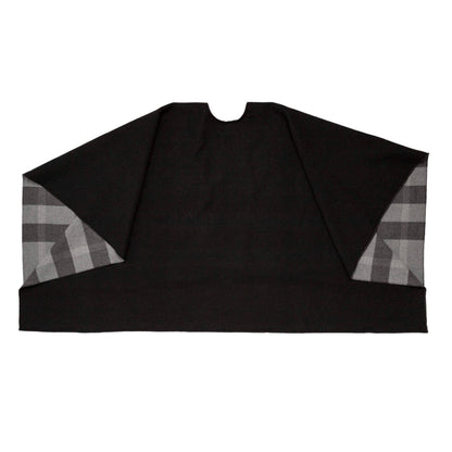 Exclusive Burberry Black Grey Check Merino Wool Cape — Side View