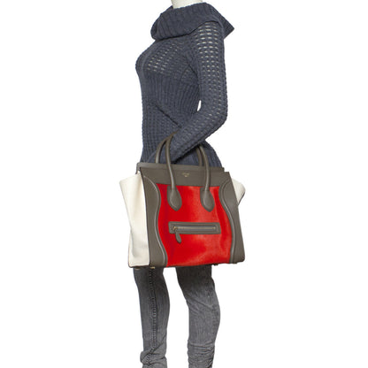 Exclusive Celine Tri Color Calf Hair & Leather Mini Luggage Tote — Alternate View 9
