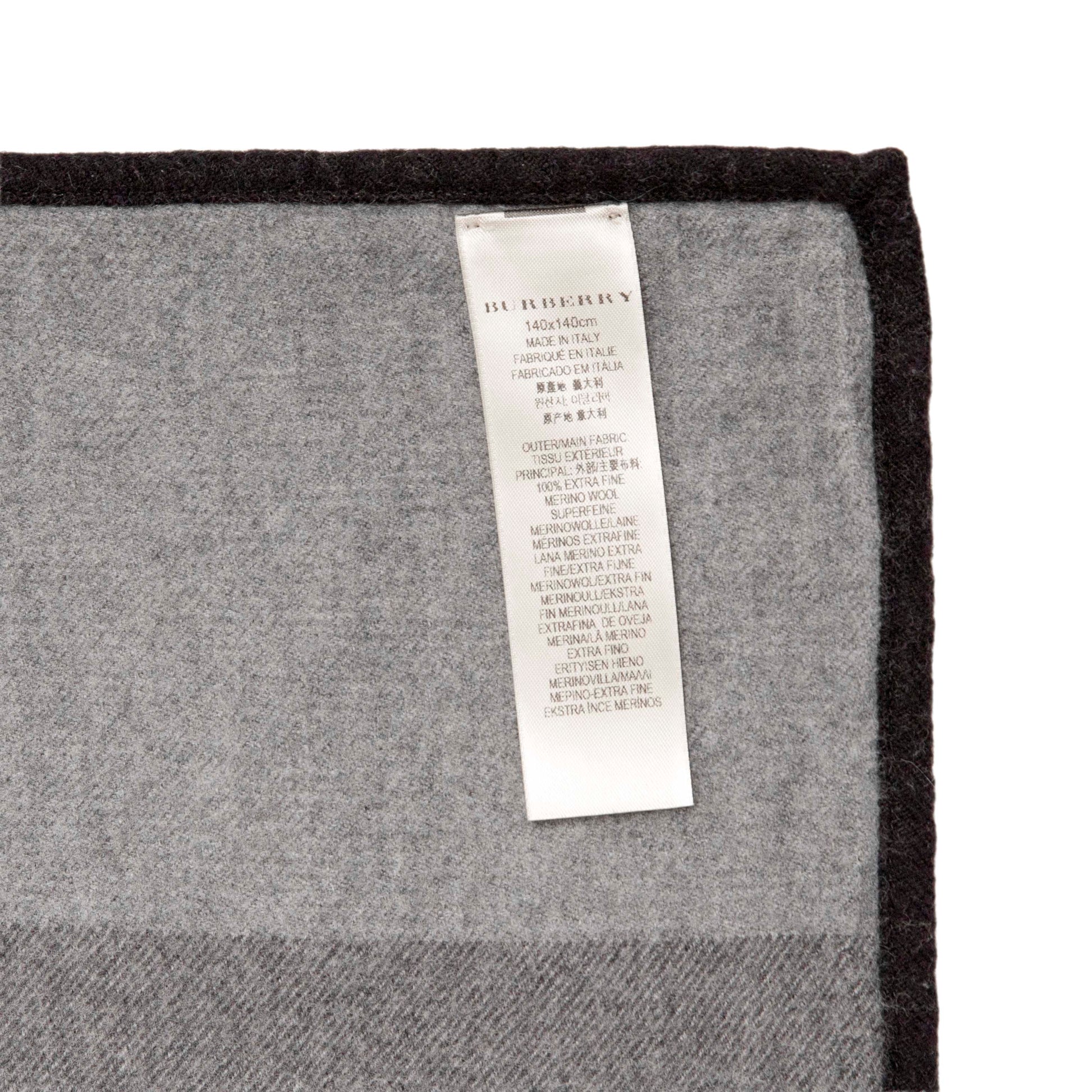 Exclusive Burberry Black Grey Check Merino Wool Cape — Top View