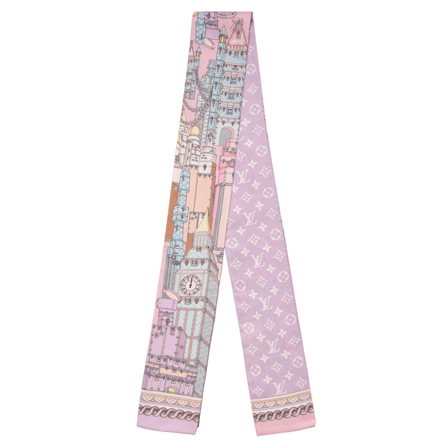Exclusive Louis Vuitton Mauve Silk Around The World Bandeau — Side View