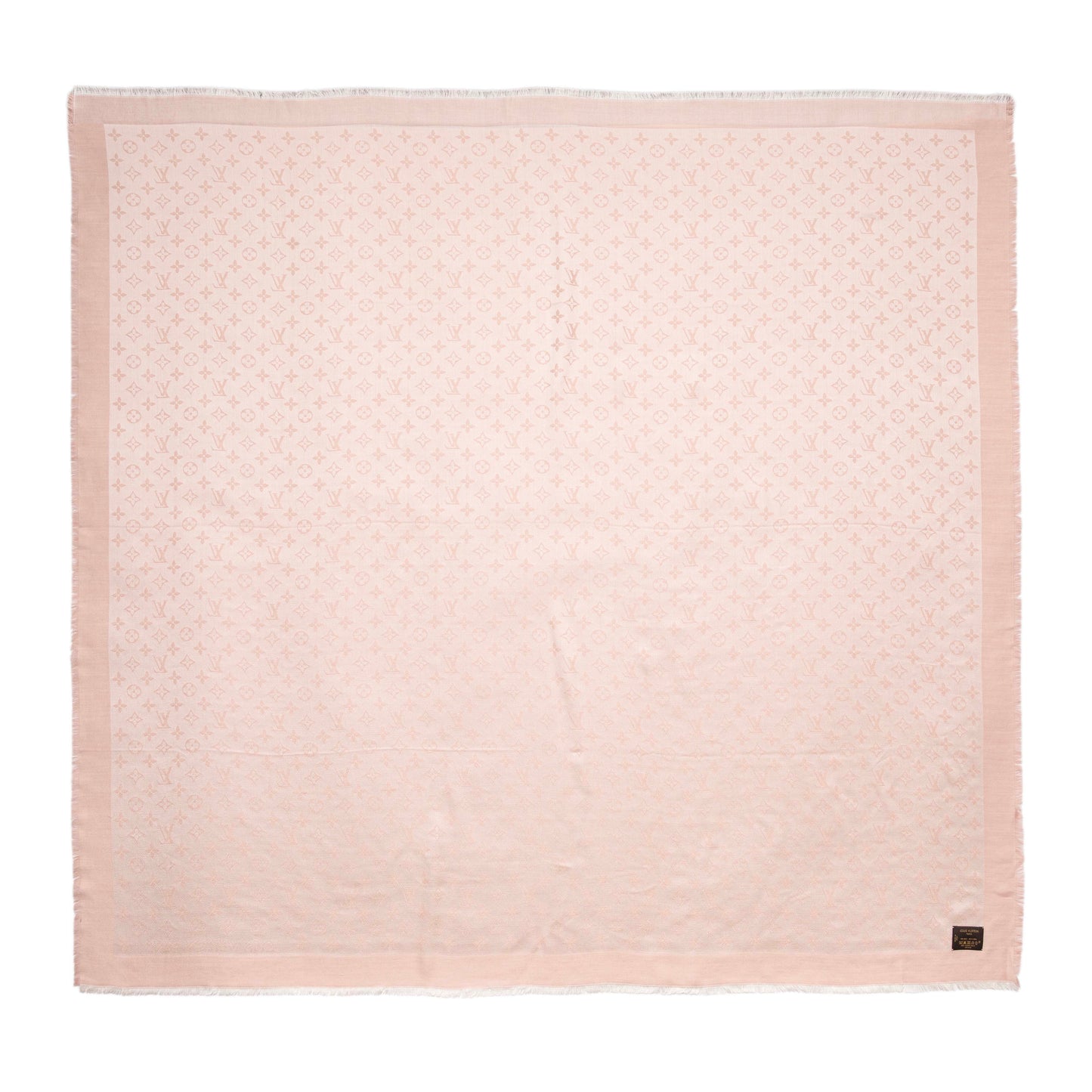 Exclusive Louis Vuitton Pink Silk Wool Monogram Shawl — Back View