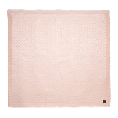Exclusive Louis Vuitton Pink Silk Wool Monogram Shawl — Back View