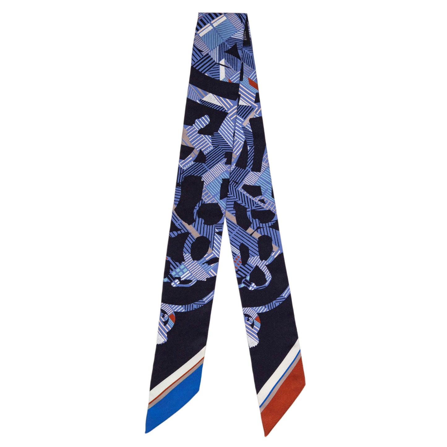 Exclusive Hermes Marine Silk Cavalcadour Morning Twilly — Side View