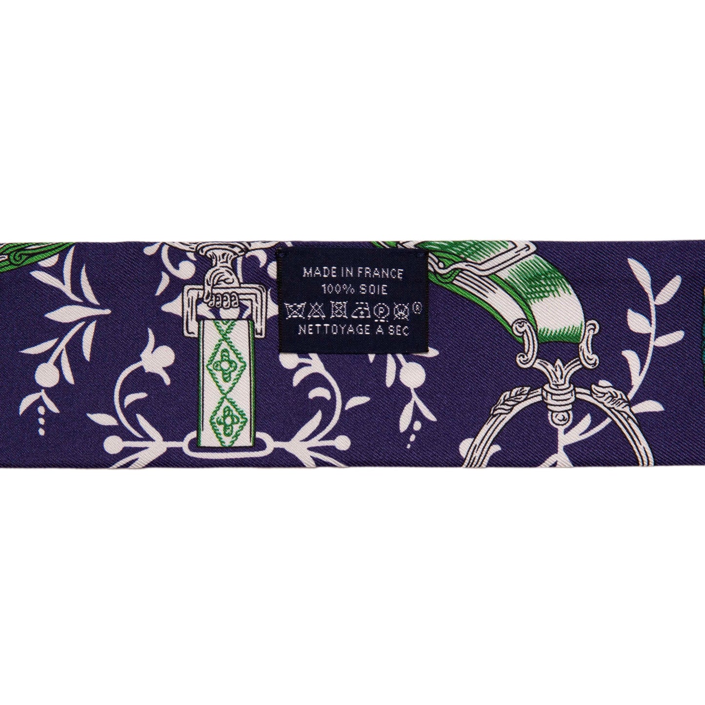 Exclusive Hermes Indigo Silk Etriers Remix Twilly — Top View
