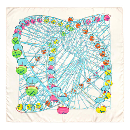 Exclusive Hermes Silk Grande Roue Scarf 90 — Side View