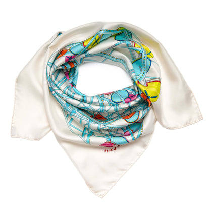 Exclusive Hermes Silk Grande Roue Scarf 90 — Front View