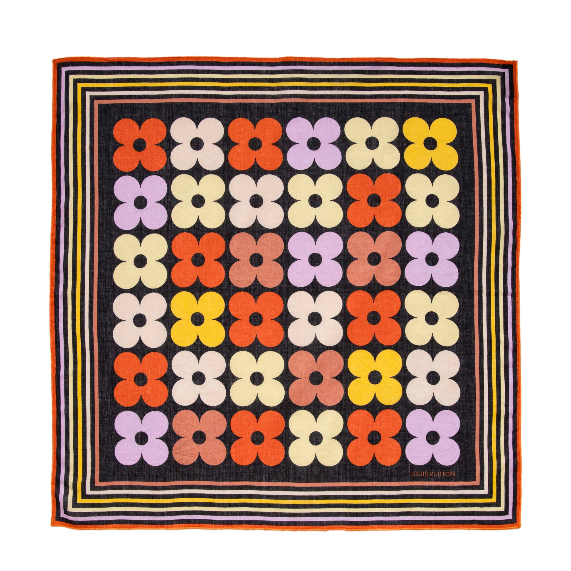 Exclusive Louis Vuitton Cotton Flower Bandana — Side View