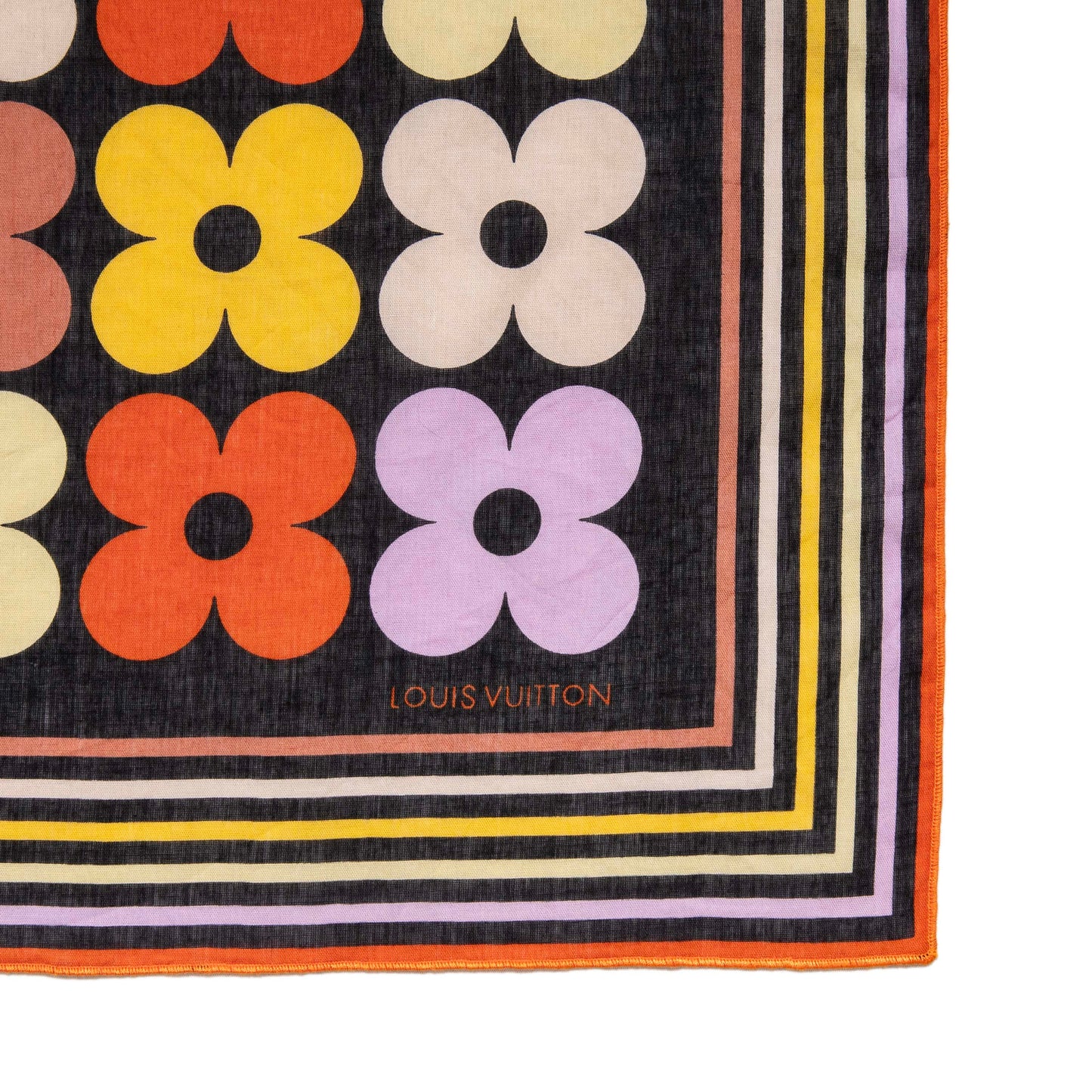 Exclusive Louis Vuitton Cotton Flower Bandana — Top View