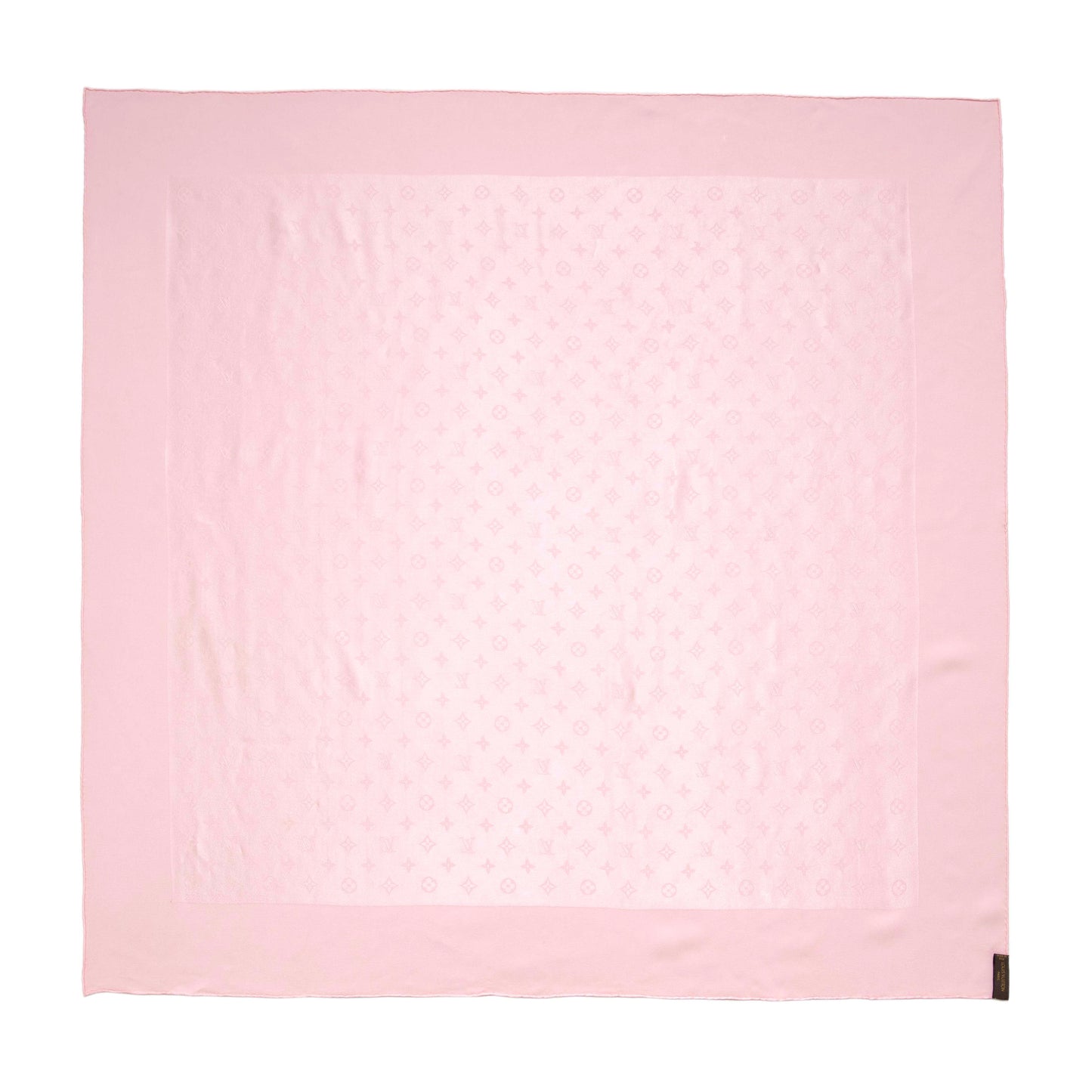 Exclusive Louis Vuitton Pink Silk Monogram Square Scarf — Back View