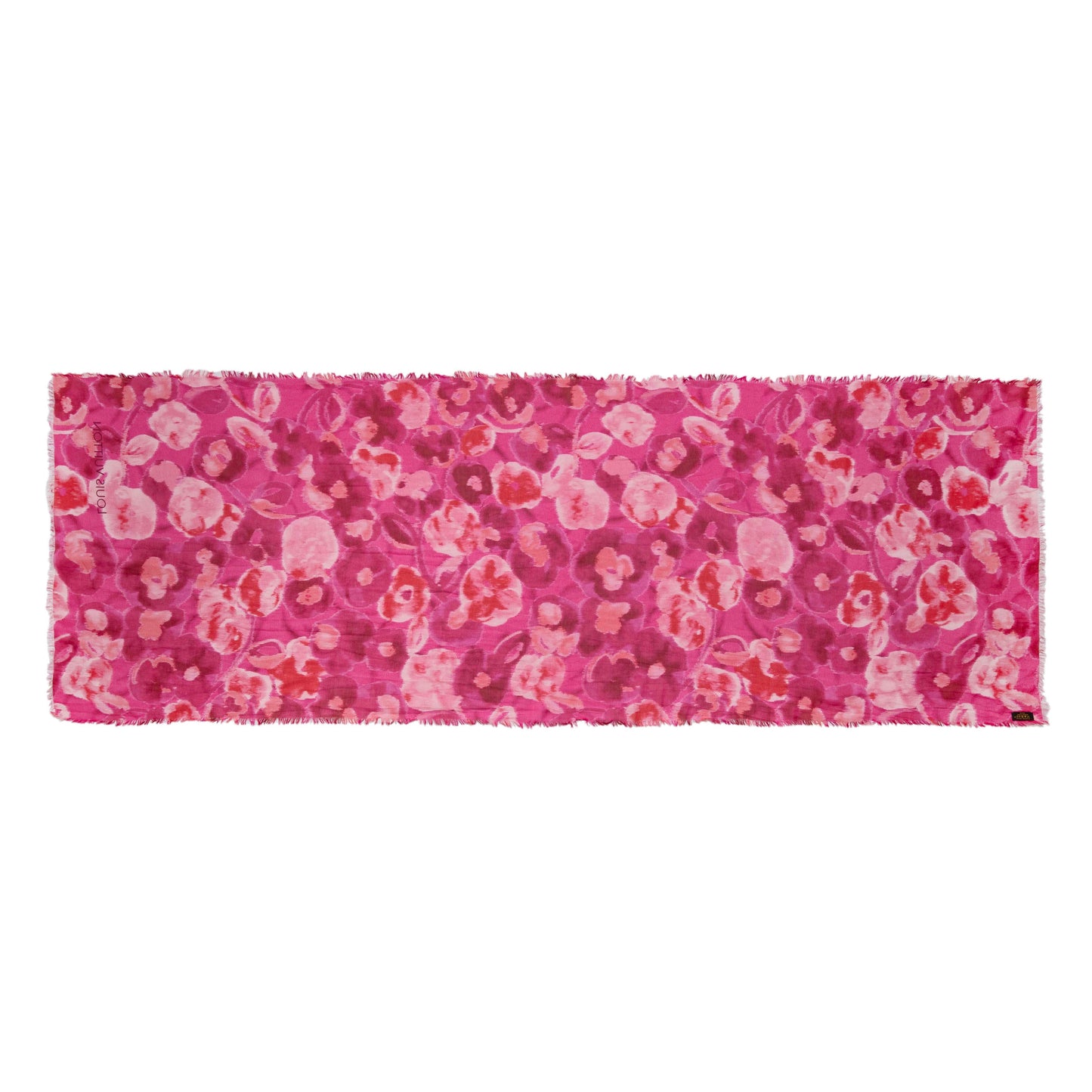 Exclusive Louis Vuitton Rose Indien Silk Cotton Ikat Scarf — Back View