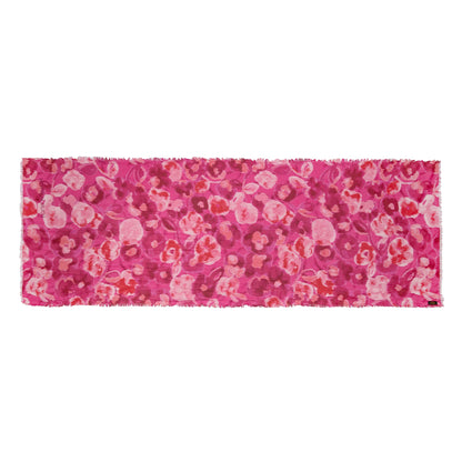 Exclusive Louis Vuitton Rose Indien Silk Cotton Ikat Scarf — Back View