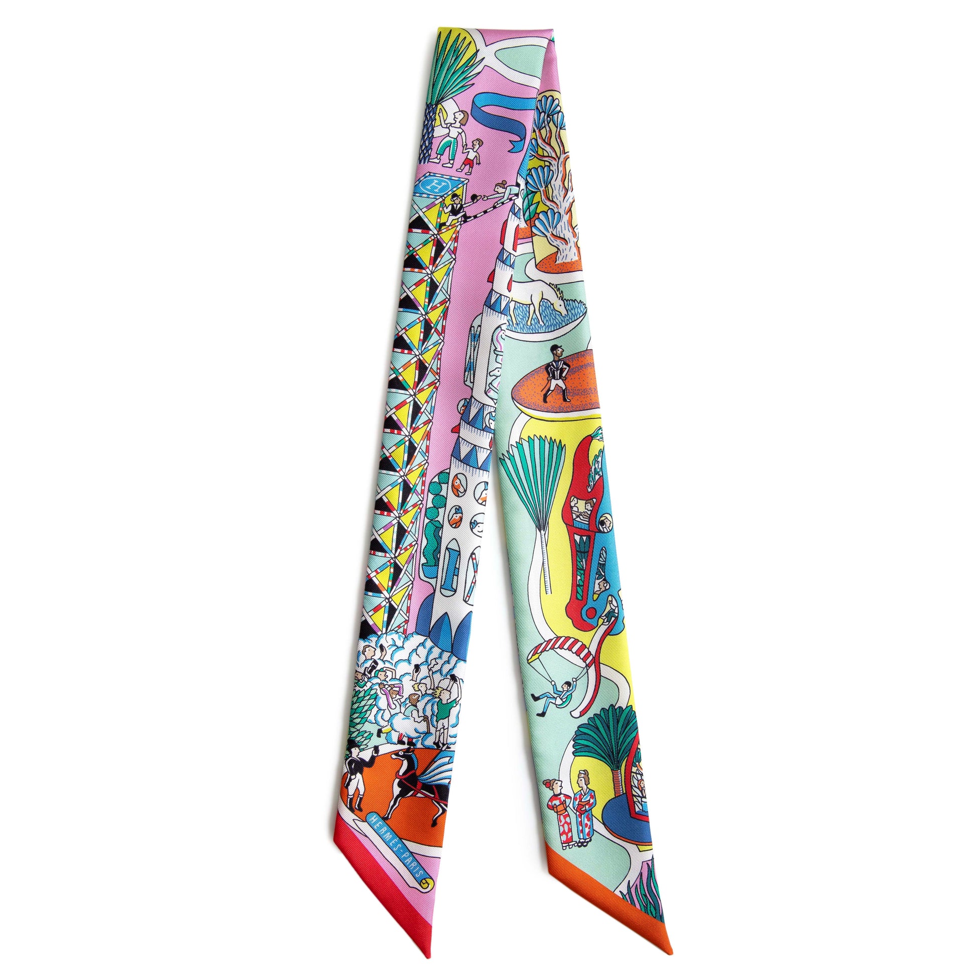 Exclusive Hermes Silk Exposition Universelle Twilly — Front View