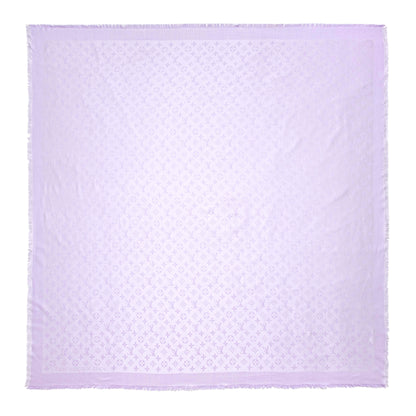 Exclusive Louis Vuitton Mauve Silk Wool Monogram Shawl — Back View