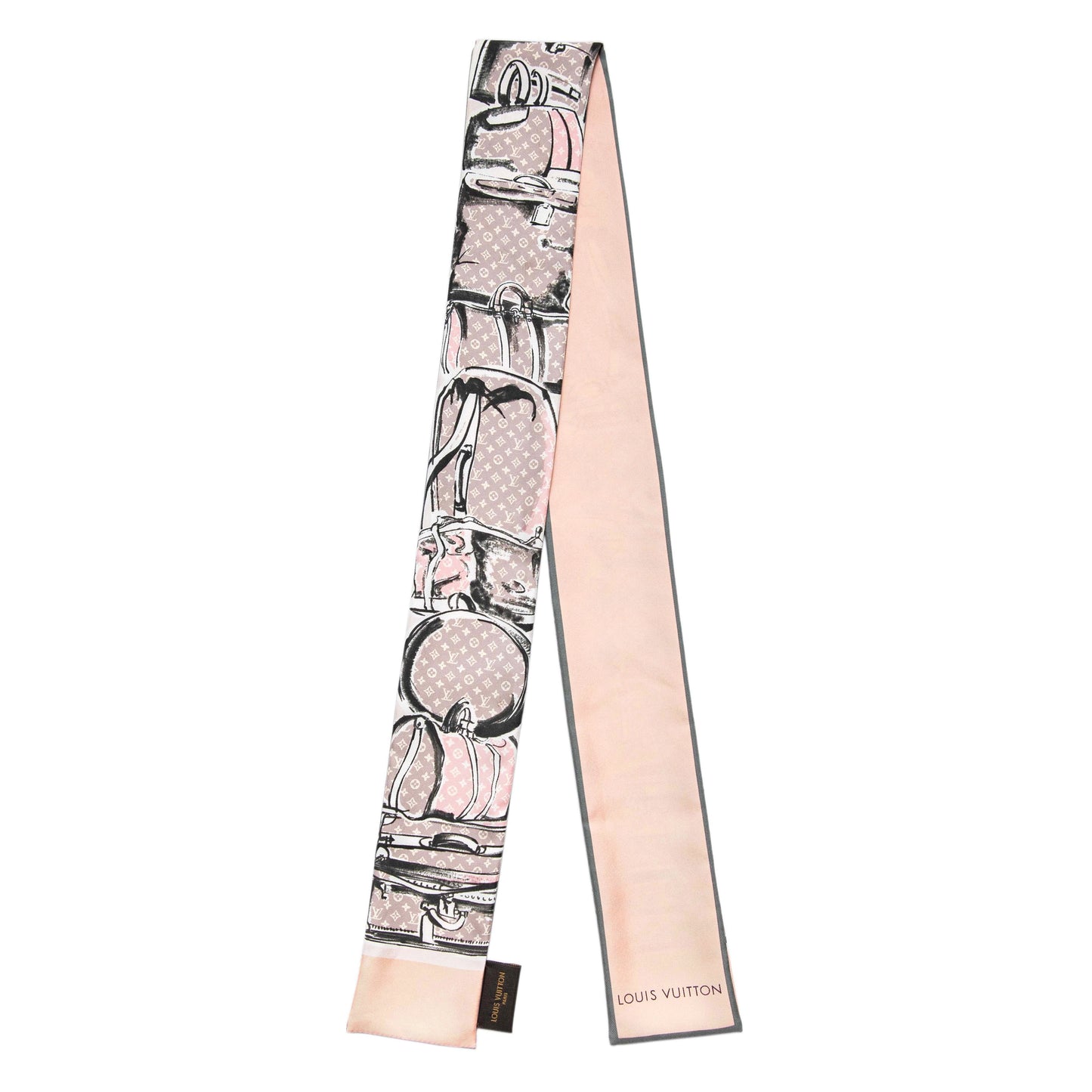 Exclusive Louis Vuitton Rose Poudre Silk Monogram Trunks Bandeau — Front View
