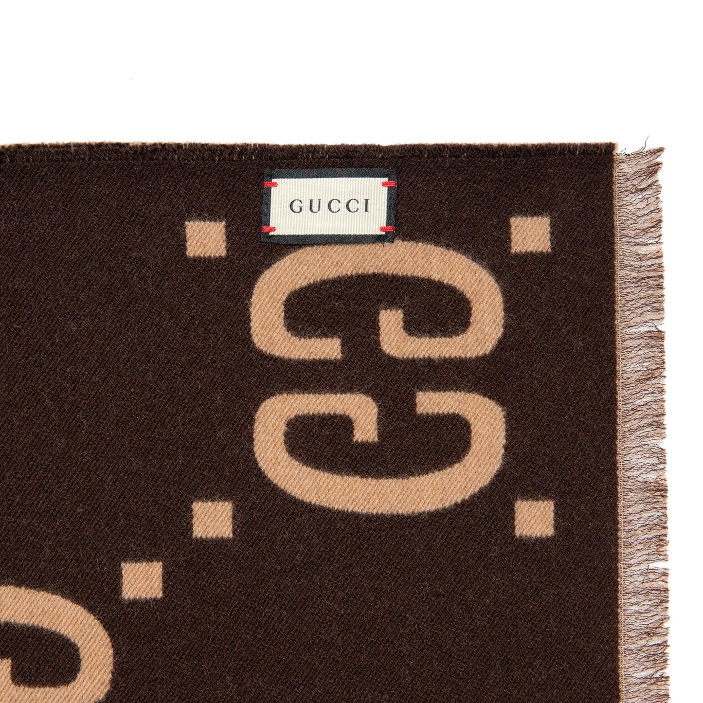 Exclusive Gucci Jacquard Wool Silk Monogram Jumbo GG Scarf — Back View