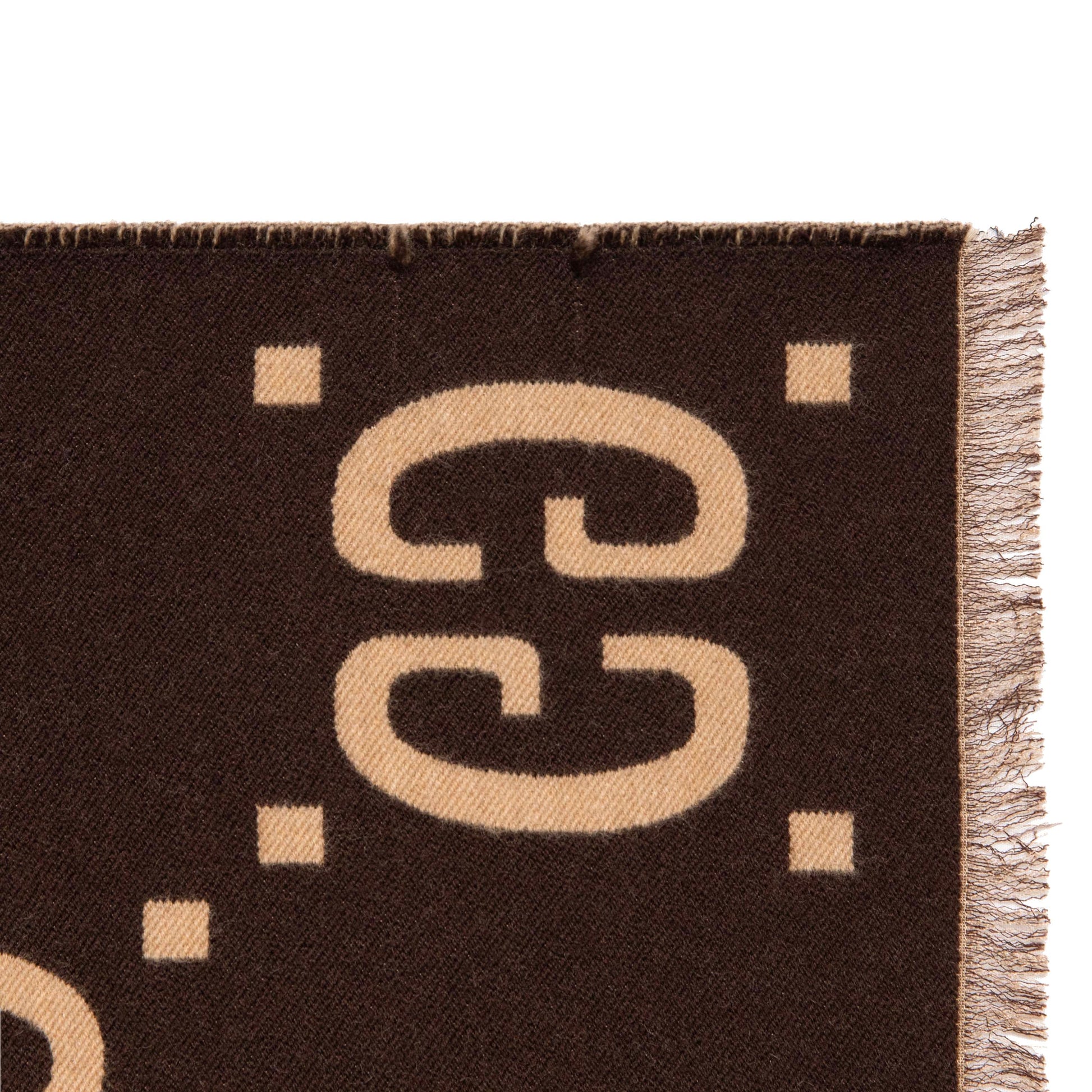 Exclusive Gucci Jacquard Wool Silk Monogram Jumbo GG Scarf — Top View
