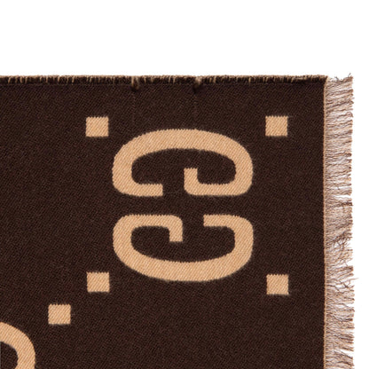 Exclusive Gucci Jacquard Wool Silk Monogram Jumbo GG Scarf — Top View