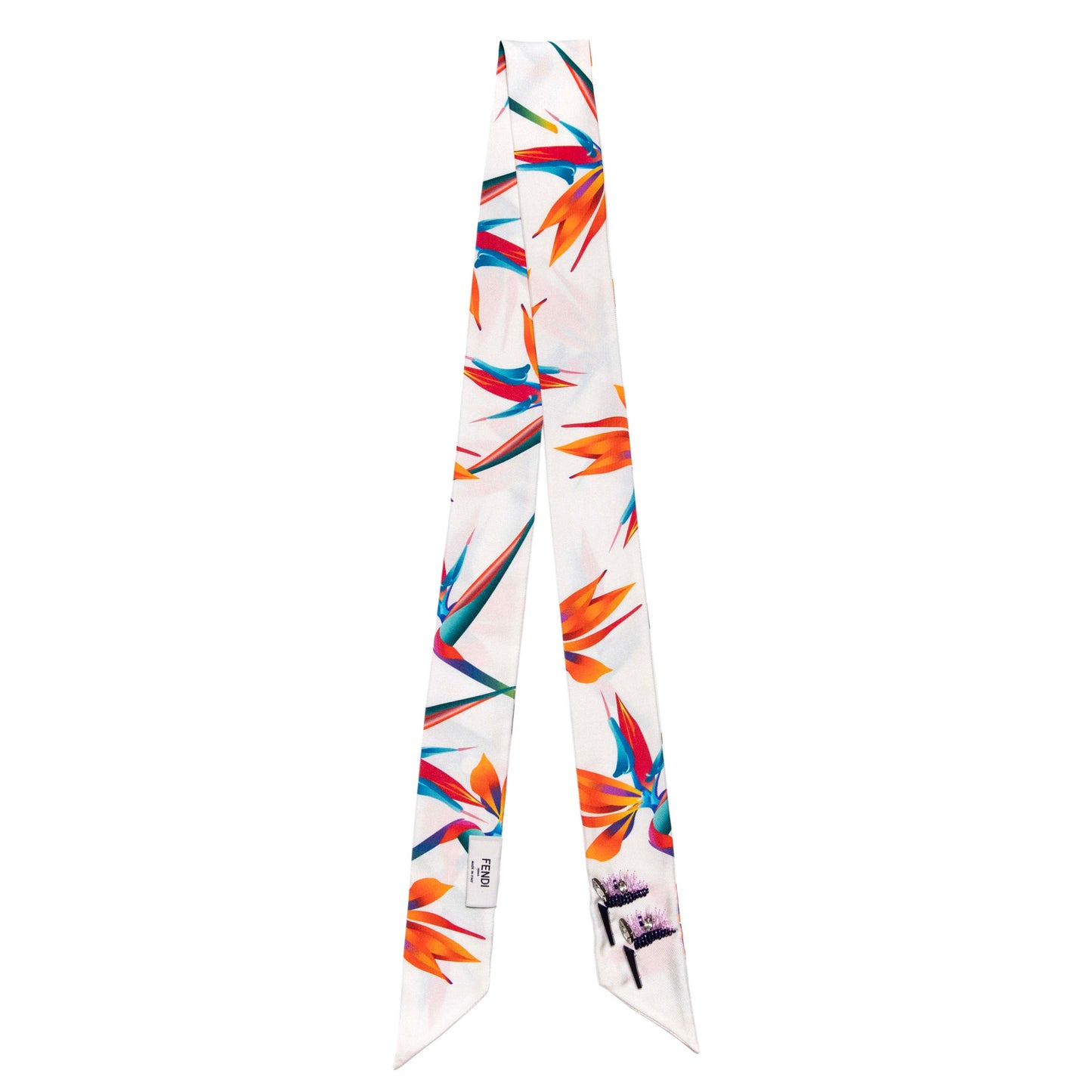 Exclusive Fendi Silk Crystal Wrappy Scarf — Front View