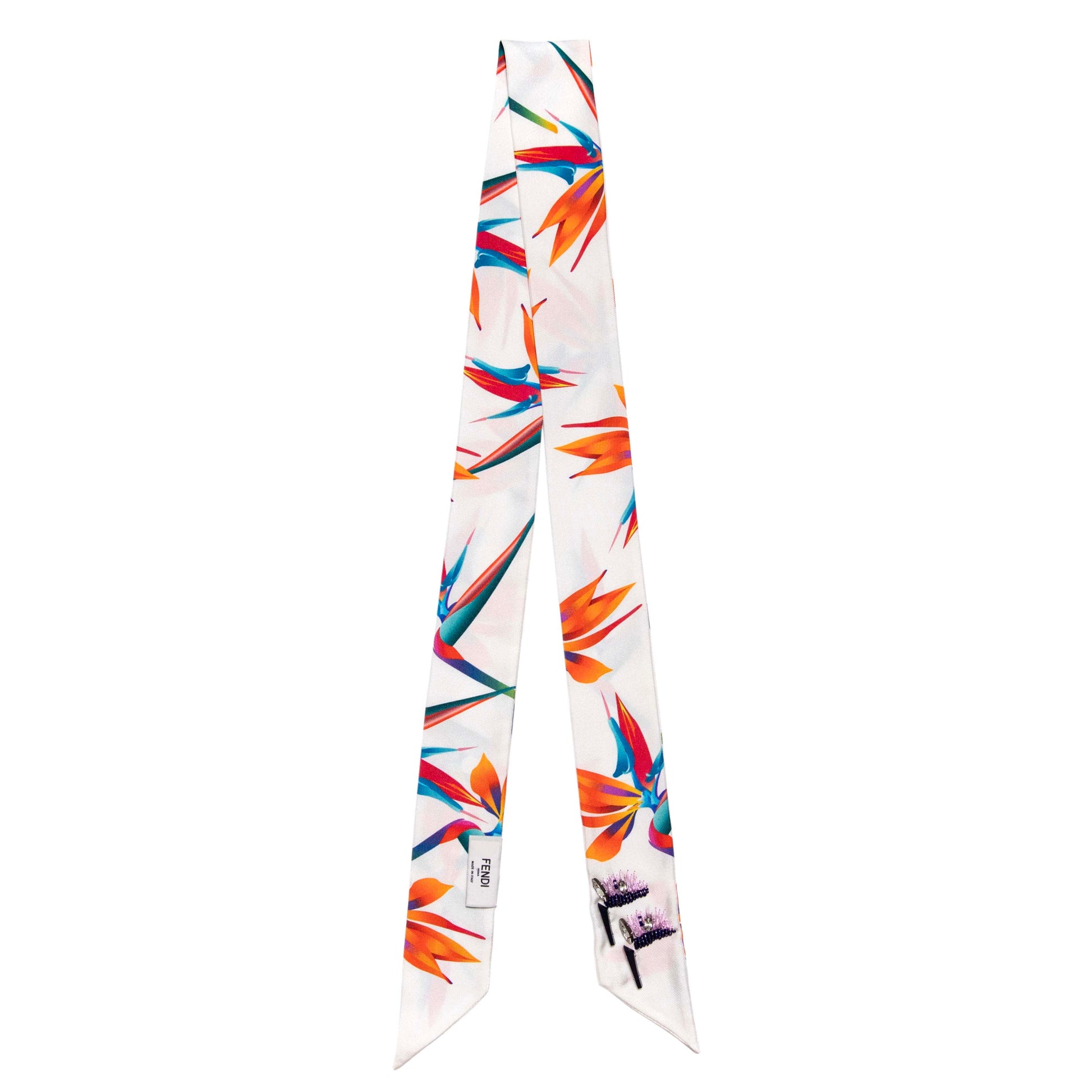 Exclusive Fendi Silk Crystal Wrappy Scarf — Front View