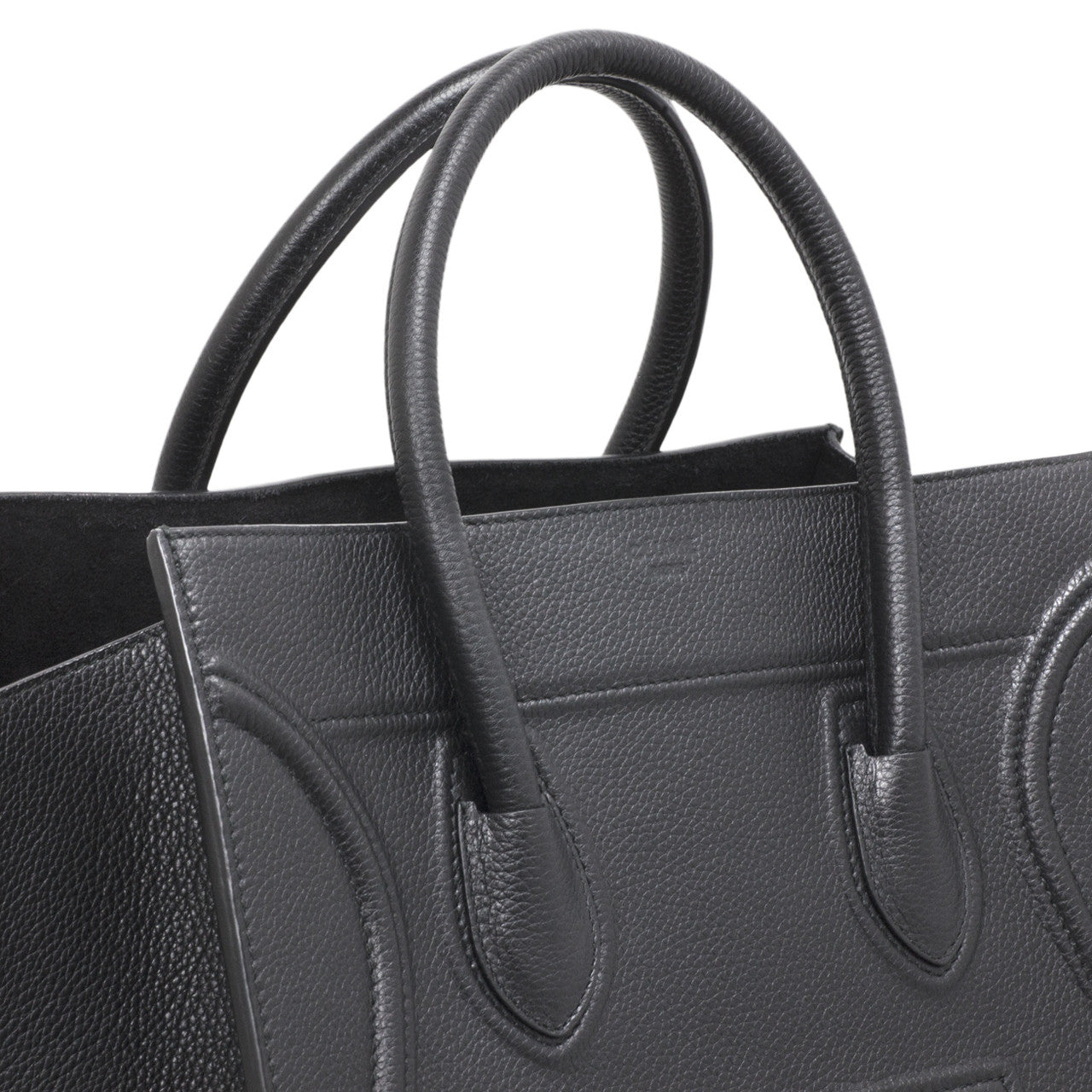 Exclusive Celine Black Grained Calfskin Medium Phantom Luggage Tote — Alternate View 8