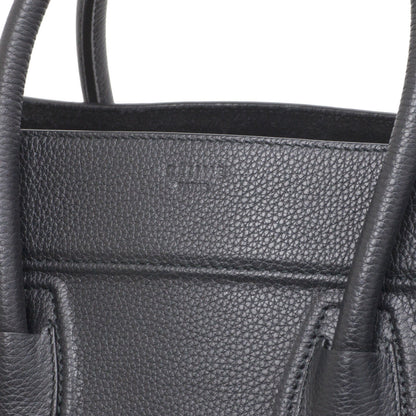 Exclusive Celine Black Grained Calfskin Medium Phantom Luggage Tote — Back View