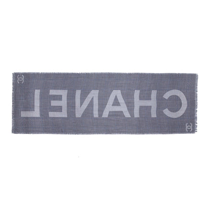 Exclusive Chanel Silk Cashmere Houndstooth Scarf — Back View
