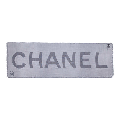 Exclusive Chanel Silk Cashmere Houndstooth Scarf — Side View