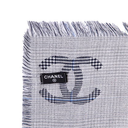 Exclusive Chanel Silk Cashmere Houndstooth Scarf — Top View