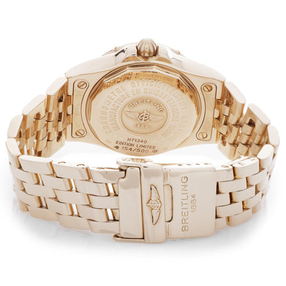 Exclusive Breitling 18K Rose Gold Diamond Starliner Ladies Watch H71340 — Side View
