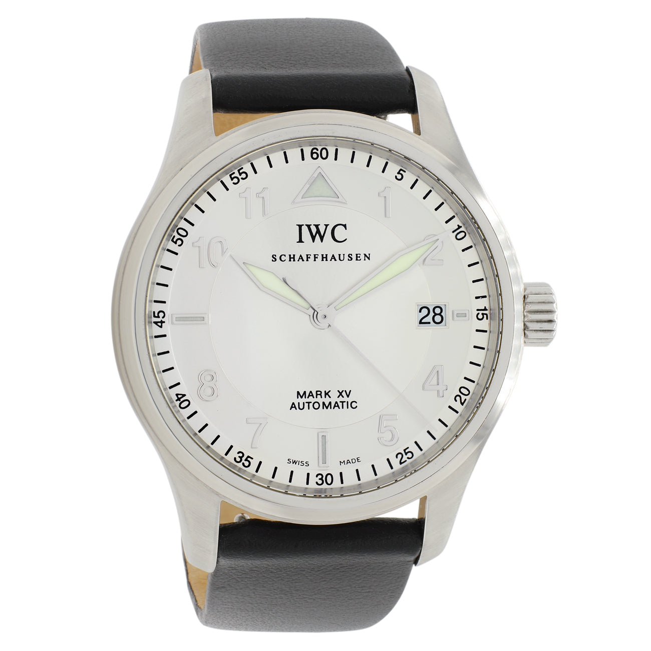 Exclusive IWC Stainless Steel Pilot Mark XV IW325314 — Front View
