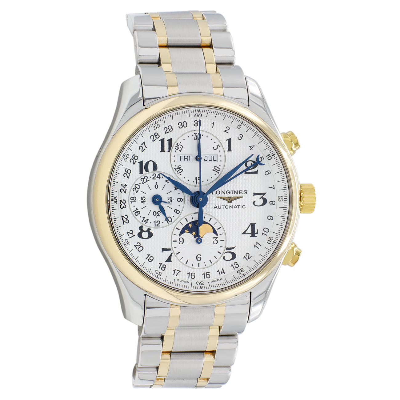 Exclusive Longines Stainless Steel 18K Yellow Gold Master Collection L2.773.5.78.7 — Front View