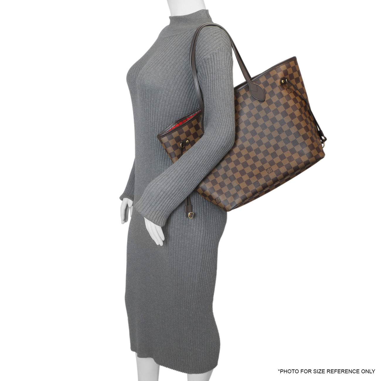 Exclusive Louis Vuttion Damier Ebene Neverfull MM — Alternate View 12