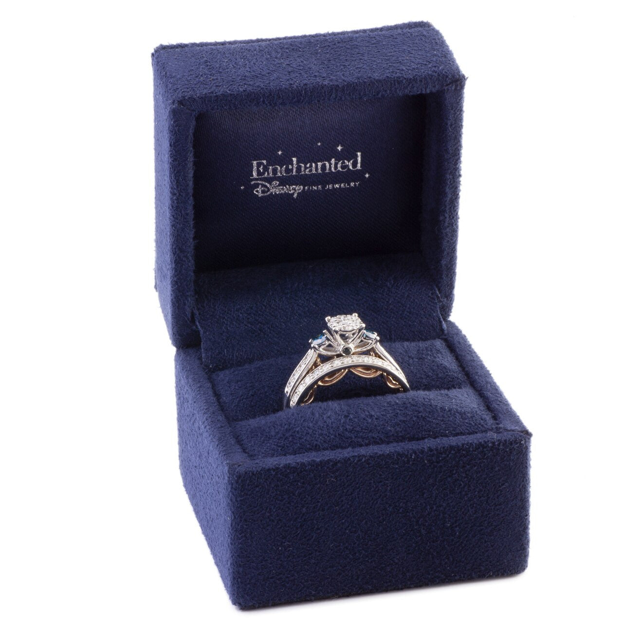 Exclusive Disney Enchanted 14K White & Rose Gold Cinderella  Diamond Bridal Set — Detail View