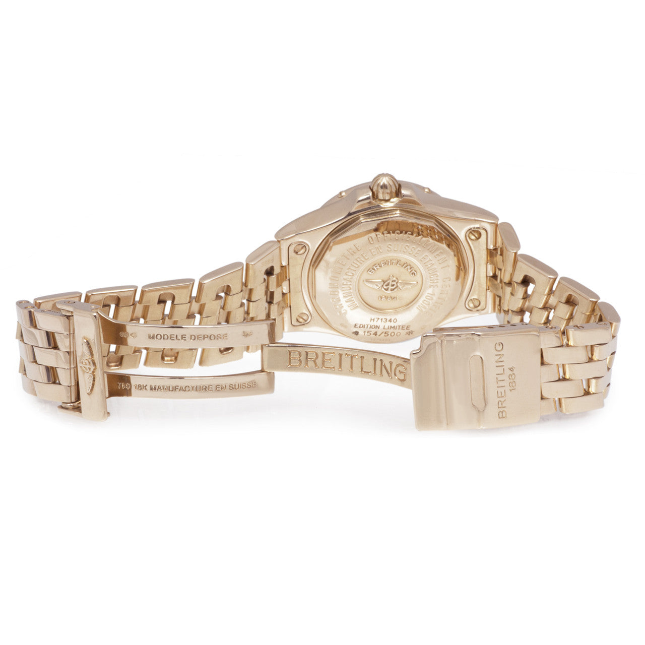 Exclusive Breitling 18K Rose Gold Diamond Starliner Ladies Watch H71340 — Back View