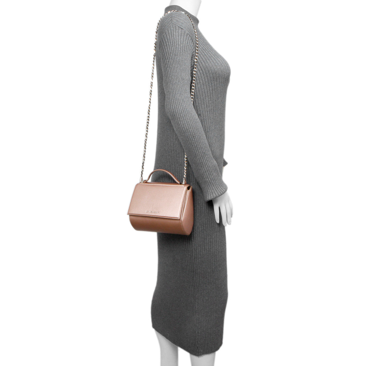 Exclusive Givenchy Rose Gold Calfskin Mini Pandora Box Chain Crossbody — Alternate View 18