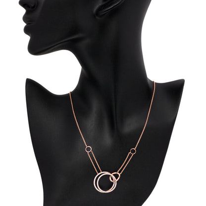 Exclusive 18K Rose Gold 0.91 Carat Diamond Circles Pendant — Back View