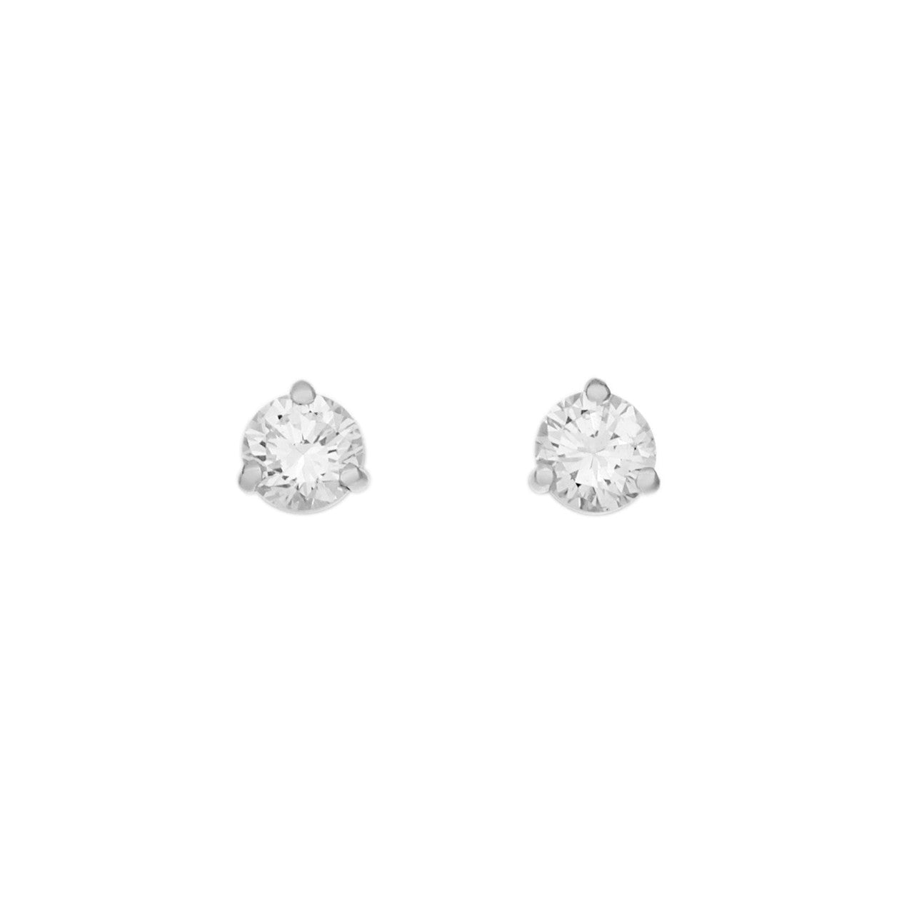 Exclusive 18K White Gold 0.90 Carat Diamond Stud Earrings — Front View