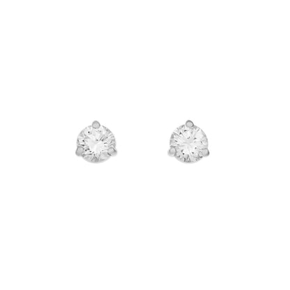 Exclusive 18K White Gold 0.90 Carat Diamond Stud Earrings — Front View